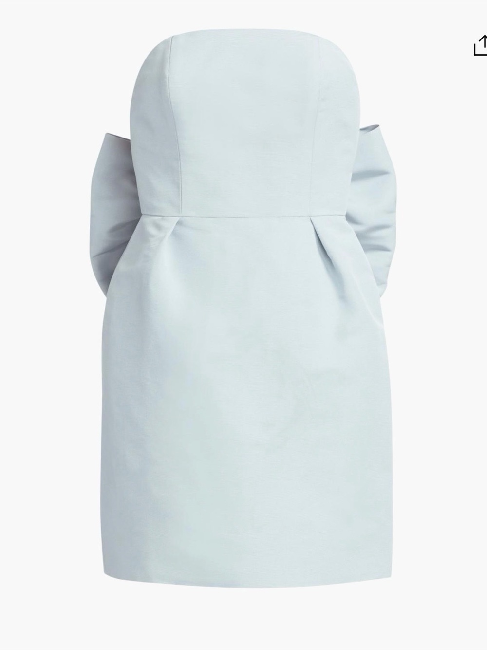 Strapless Light Blue Mini Dress with Bow Detail